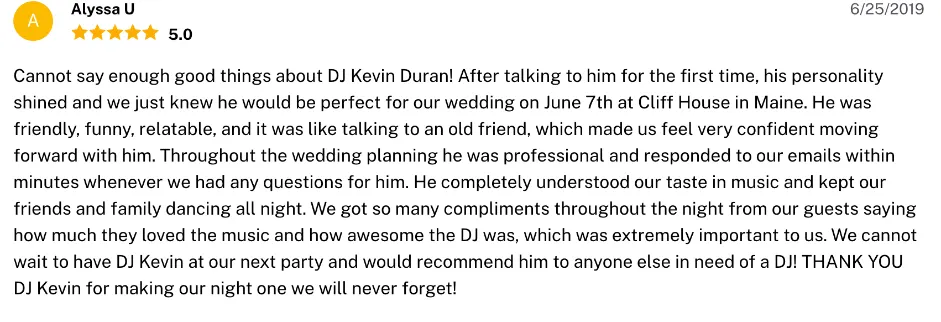 Review on The Knot, Jun 25, 2019