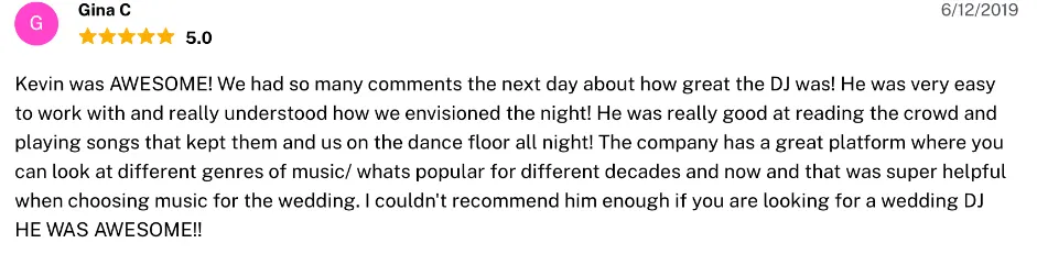 Review on The Knot, Jun 12, 2019