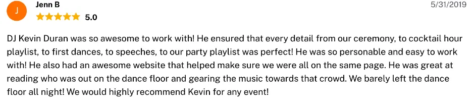 Review on The Knot, May 31, 2019