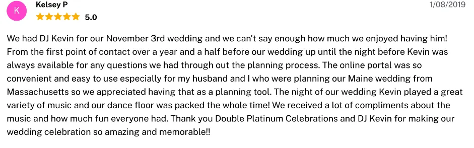 Review on The Knot, Jan 8, 2019