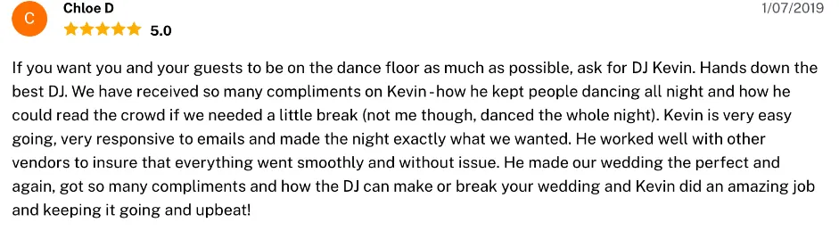 Review on The Knot, Jan 7, 2019