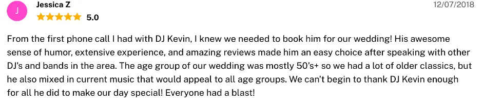 Review on The Knot, Dec 7, 2018