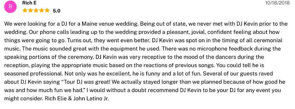 Review on The Knot, Oct 18, 2018