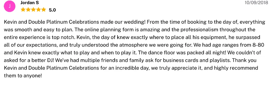Review on The Knot, Oct 9, 2018