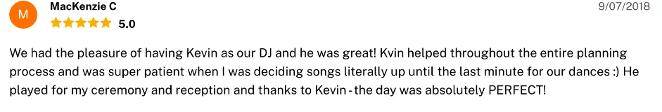 Review on The Knot, Sep 7, 2018