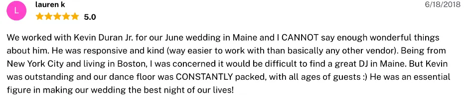 Review on The Knot, Jun 18, 2018