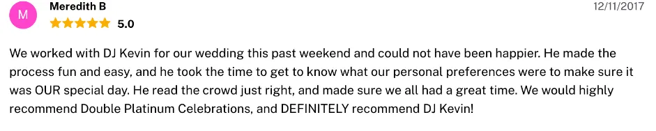 Review on The Knot, Dec 11, 2017