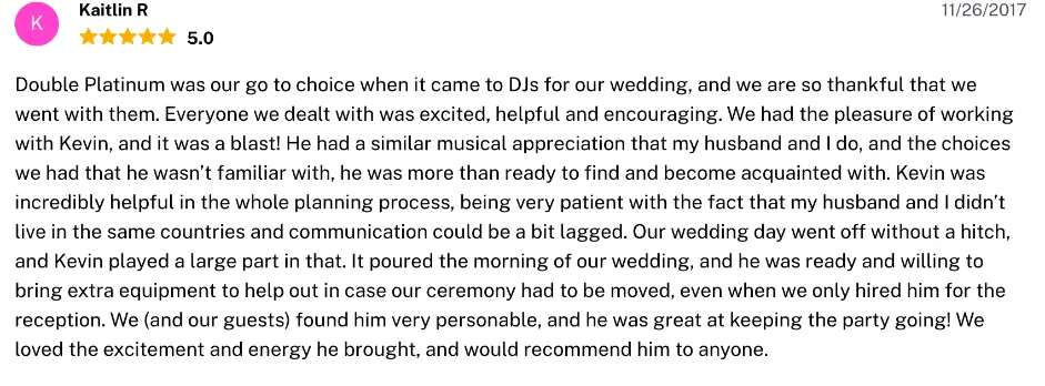 Review on The Knot, Nov 26, 2017
