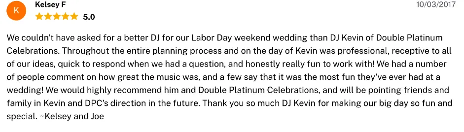 Review on The Knot, Oct 3, 2017