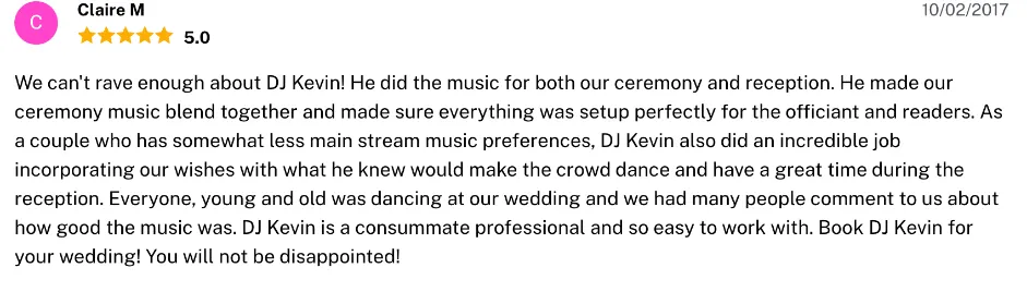 Review on The Knot, Oct 2, 2017