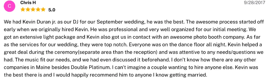 Review on The Knot, Sep 28, 2017