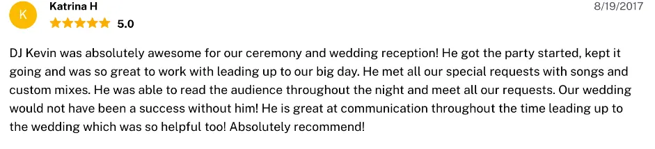 Review on The Knot, Aug 19, 2017