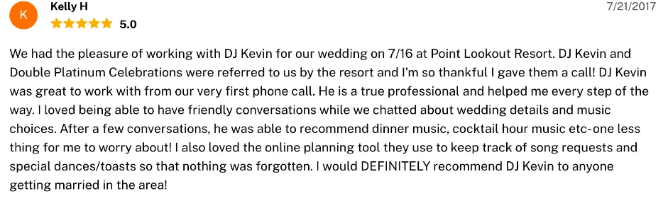 Review on The Knot, Jul 21, 2017