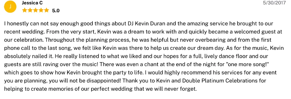 Review on The Knot, May 30, 2017