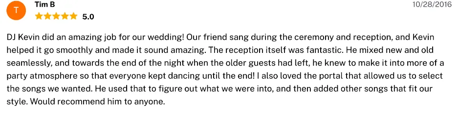 Review on The Knot, Oct 28, 2016
