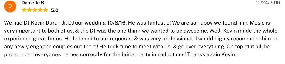 Review on The Knot, Oct 24, 2016