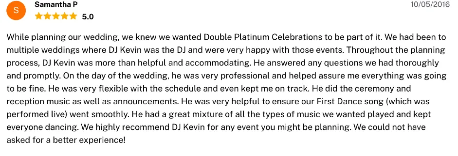 Review on The Knot, Oct 5, 2016