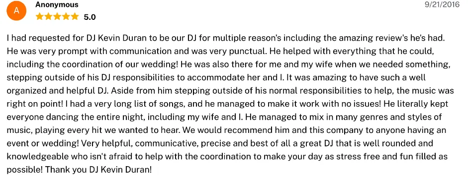 Review on The Knot, Sep 21, 2016