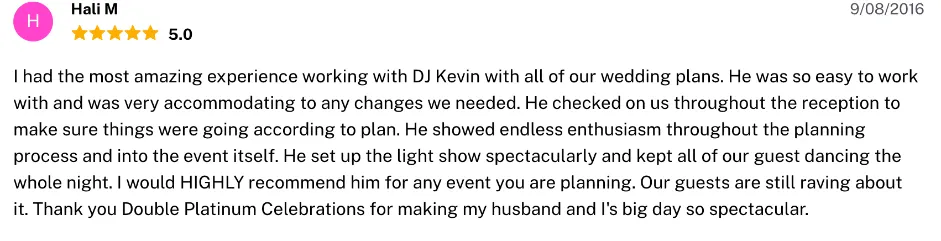 Review on The Knot, Sep 8, 2016