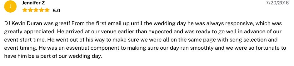 Review on The Knot, Jul 20, 2016