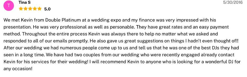 Review on The Knot, May 30, 2016