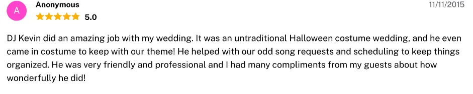Review on The Knot, Nov 11, 2015