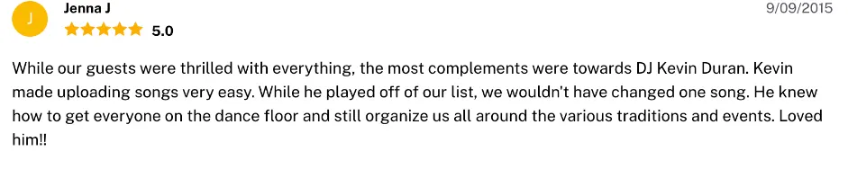 Review on The Knot, Sep 9, 2015