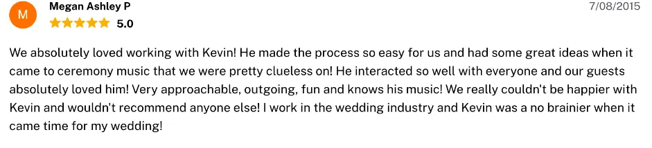 Review on The Knot, Jul 8, 2015