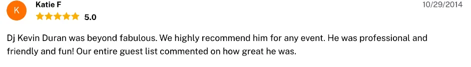 Review on The Knot, Oct 29, 2014