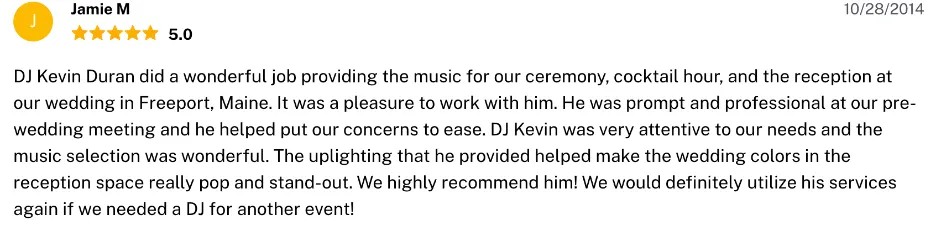 Review on The Knot, Oct 28, 2014
