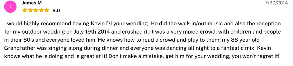 Review on The Knot, Jul 30, 2014