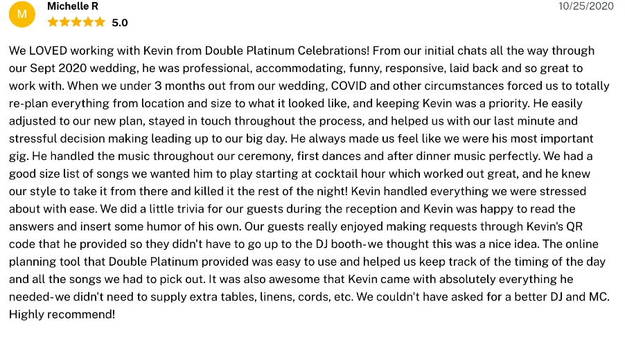 Review on The Knot, Oct 25, 2020
