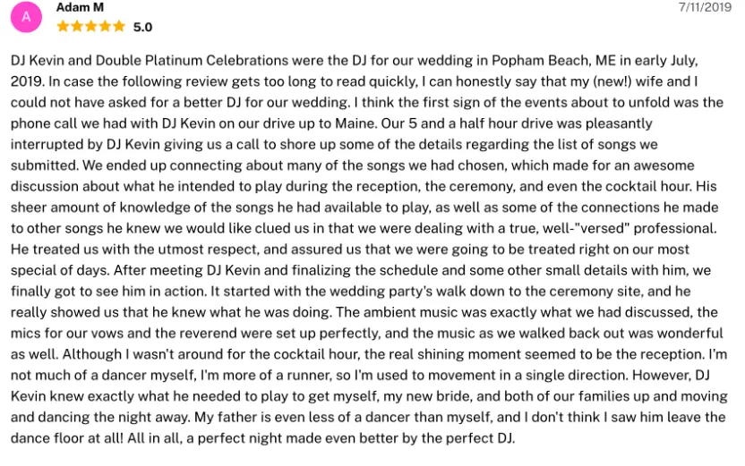 Review on The Knot, Jul 11, 2019