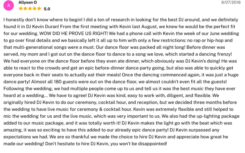 Review on The Knot, Aug 7, 2018