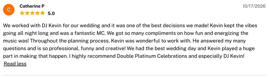 Review on The Knot, Oct 17, 2026