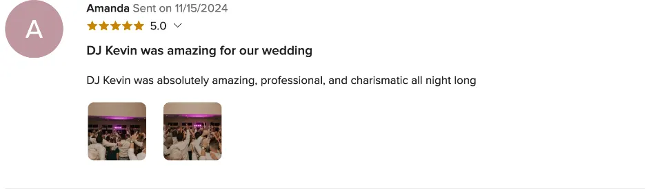 Review on WeddingWire, Nov 15, 2024