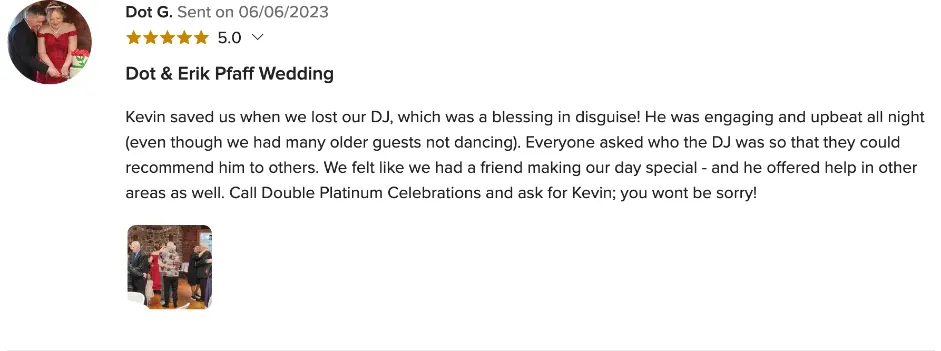 Review on WeddingWire, Jun 6, 2023
