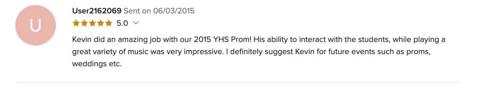 Review on WeddingWire, Jun 3, 2015