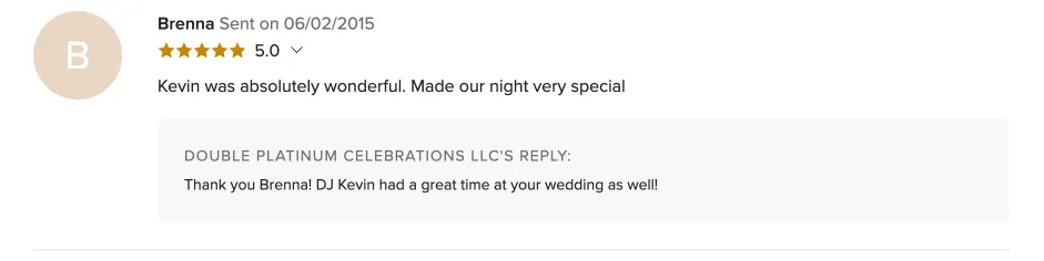 Review on WeddingWire, Jun 2, 2015