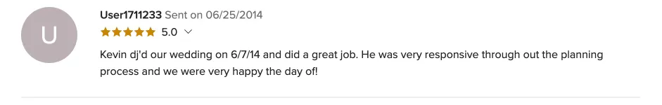 Review on WeddingWire, Jun 25, 2014