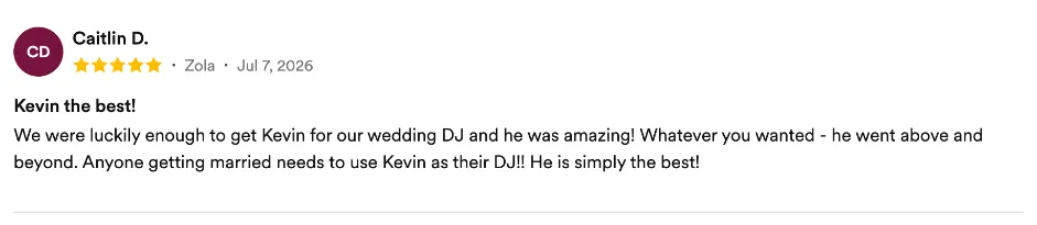 Review on Zola, Jul 7, 2026