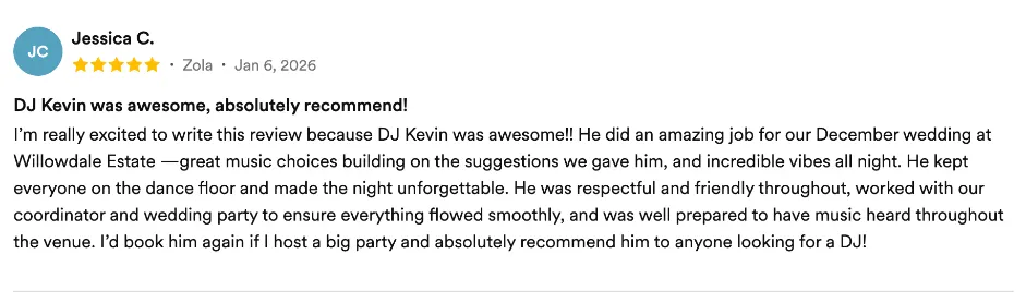 Review on Zola, Jan 6, 2026
