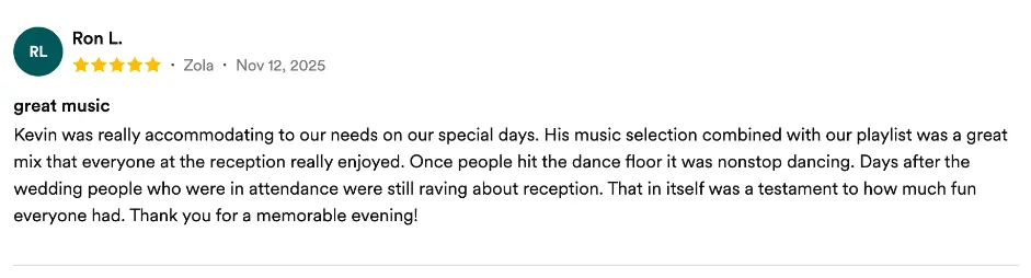 Review on Zola, Nov 12, 2025